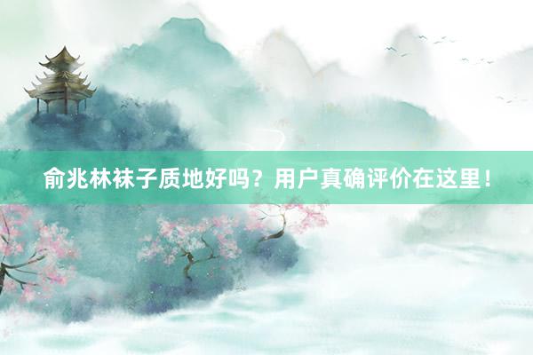 俞兆林袜子质地好吗？用户真确评价在这里！
